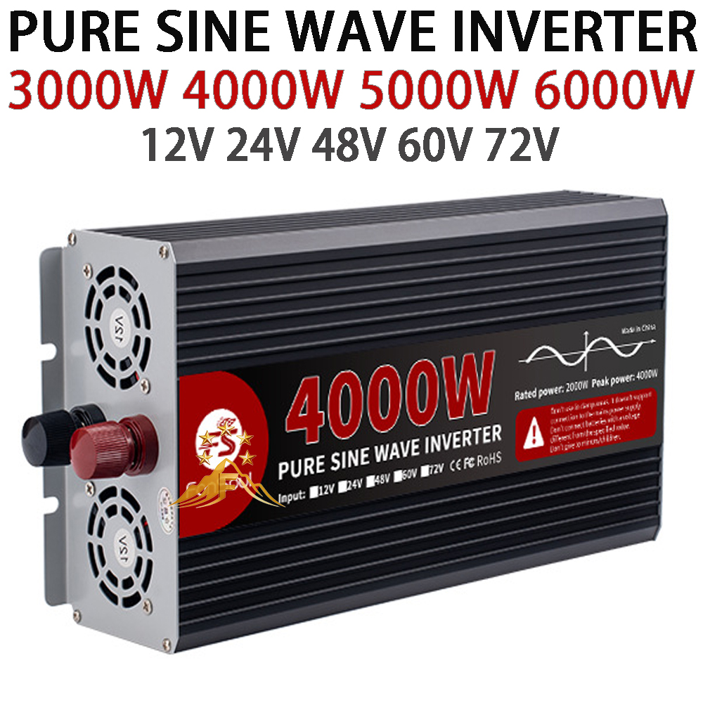 Pure Sine Wave Inverter 5000W 48V 220V - リアルパワー 純正弦波インバーター 4000W 5000W 6000W DC