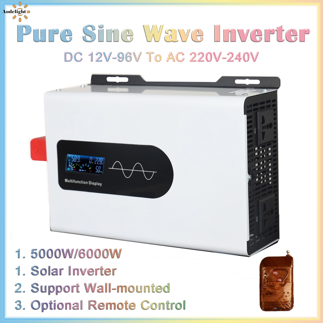 Off Grid Solar Inverter 48V 6000W - 純粋な正弦波インバーター12V,220V,5000W,6000W,V,24V,48V,60V,72V,電圧コンバーター,ソーラー設置,自動車用