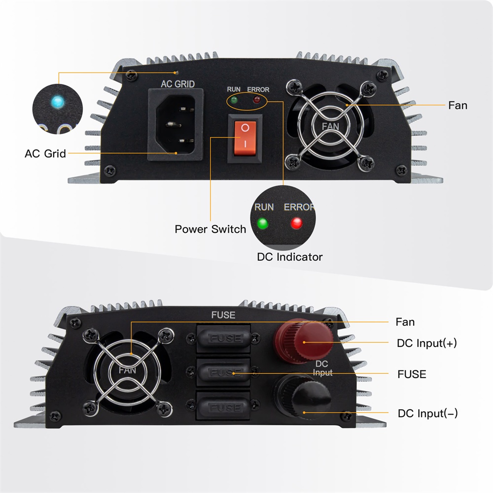 1000-1400 ワットグリッドタイマイクロソーラーインバ - Micro Inverter 1400W Solar Grid Tie のレビューと価格