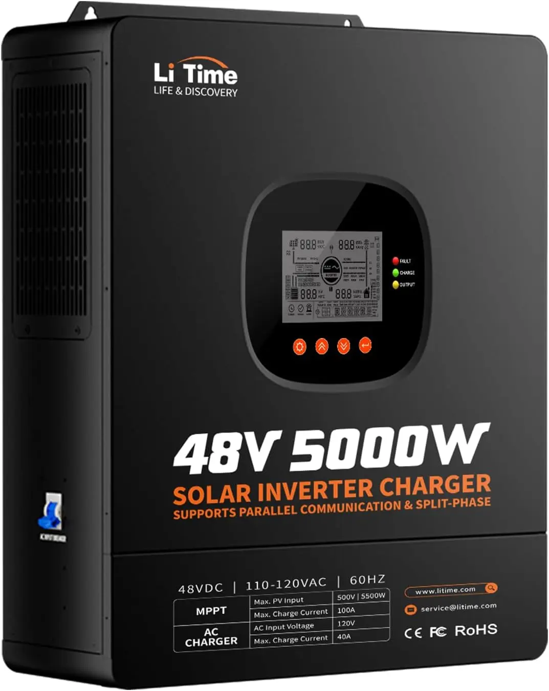 LiTime 5000W 純正弦波インバーター、48V DC - Parallel Solar Inverter 48V 5000W Mppt のレビューと価格