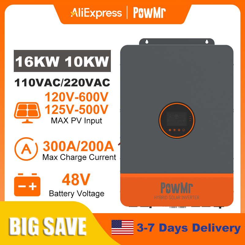 PowMr 16KW 10KW スプリットフェーズインバータ - Split Phase Inverter 10Kw 110V 220V のレビューと価格